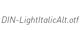 DIN-LightItalicAlt