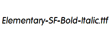 Elementary-SF-Bold-Italic