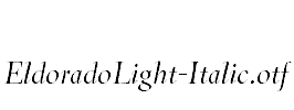 EldoradoLight-Italic