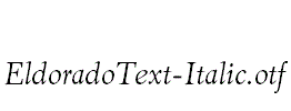 EldoradoText-Italic