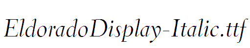 EldoradoDisplay-Italic