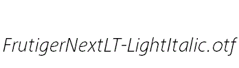 FrutigerNextLT-LightItalic