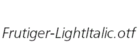 Frutiger-LightItalic