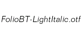 FolioBT-LightItalic