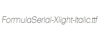 FormulaSerial-Xlight-Italic