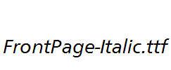 FrontPage-Italic