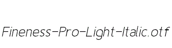 Fineness-Pro-Light-Italic