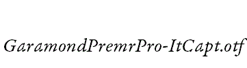 GaramondPremrPro-ItCapt