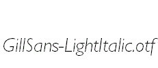 GillSans-LightItalic