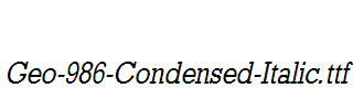 Geo-986-Condensed-Italic