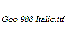 Geo-986-Italic