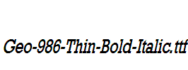 Geo-986-Thin-Bold-Italic