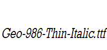 Geo-986-Thin-Italic