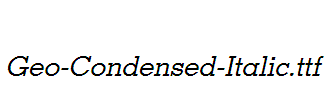 Geo-Condensed-Italic