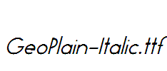 GeoPlain-Italic