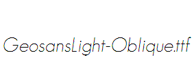 GeosansLight-Oblique