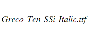 Greco-Ten-SSi-Italic