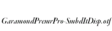 GaramondPremrPro-SmbdItDisp