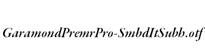 GaramondPremrPro-SmbdItSubh