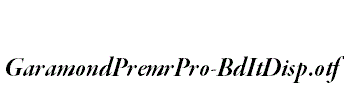 GaramondPremrPro-BdItDisp