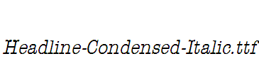 Headline-Condensed-Italic