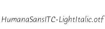 HumanaSansITC-LightItalic