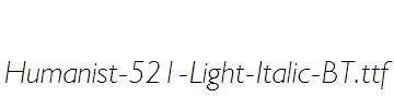 Humanist-521-Light-Italic-BT