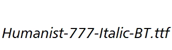 Humanist-777-Italic-BT