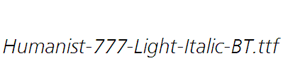 Humanist-777-Light-Italic-BT