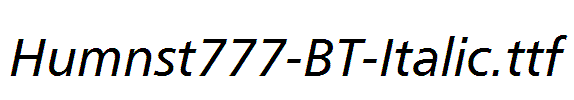 Humnst777-BT-Italic