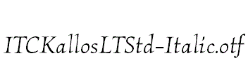 ITCKallosLTStd-Italic