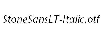 StoneSansLT-Italic