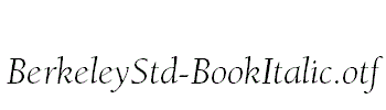 BerkeleyStd-BookItalic