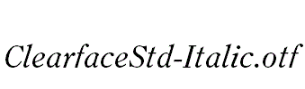 ClearfaceStd-Italic