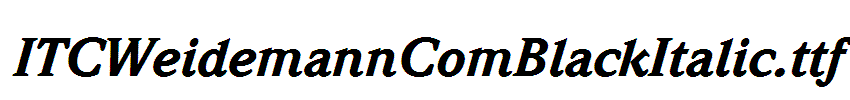 ITCWeidemannComBlackItalic