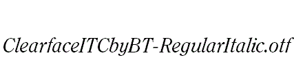 ClearfaceITCbyBT-RegularItalic