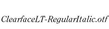 ClearfaceLT-RegularItalic