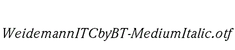 WeidemannITCbyBT-MediumItalic