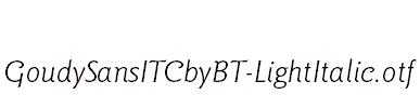 GoudySansITCbyBT-LightItalic