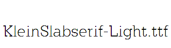 KleinSlabserif-Light