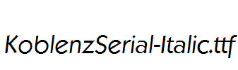 KoblenzSerial-Italic