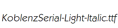 KoblenzSerial-Light-Italic