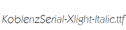 KoblenzSerial-Xlight-Italic