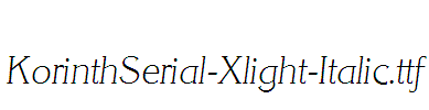 KorinthSerial-Xlight-Italic