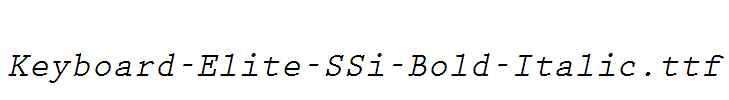 Keyboard-Elite-SSi-Bold-Italic