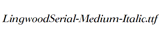 LingwoodSerial-Medium-Italic