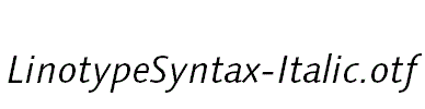 LinotypeSyntax-Italic