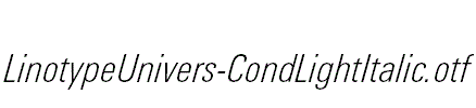 LinotypeUnivers-CondLightItalic