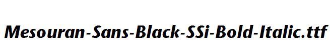 Mesouran-Sans-Black-SSi-Bold-Italic