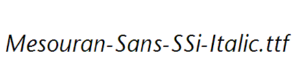 Mesouran-Sans-SSi-Italic